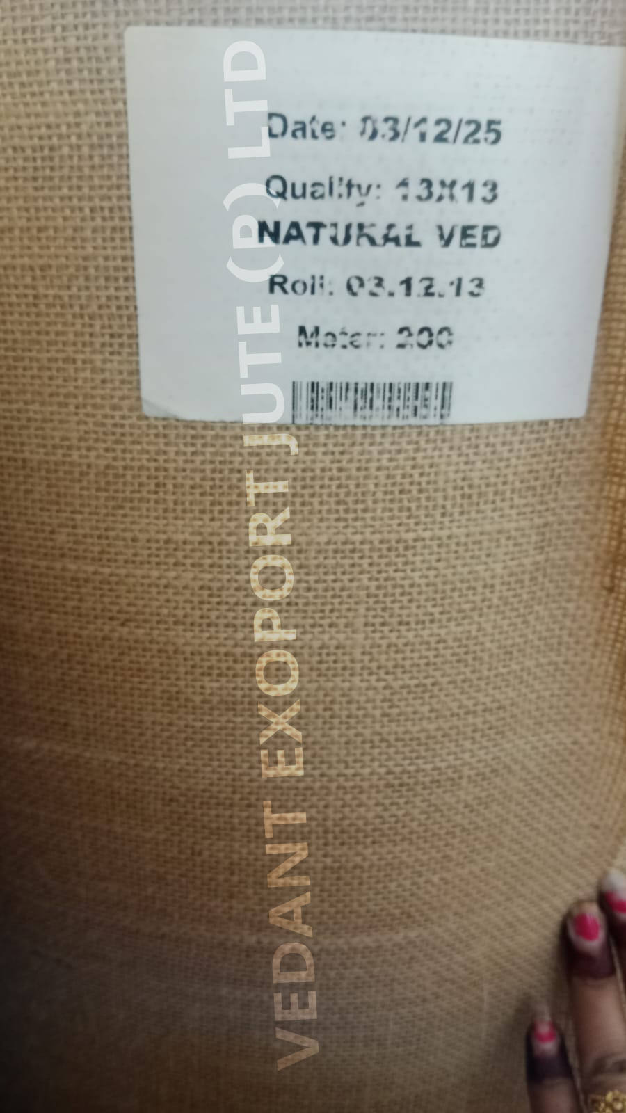 13/13 natural laminate jute